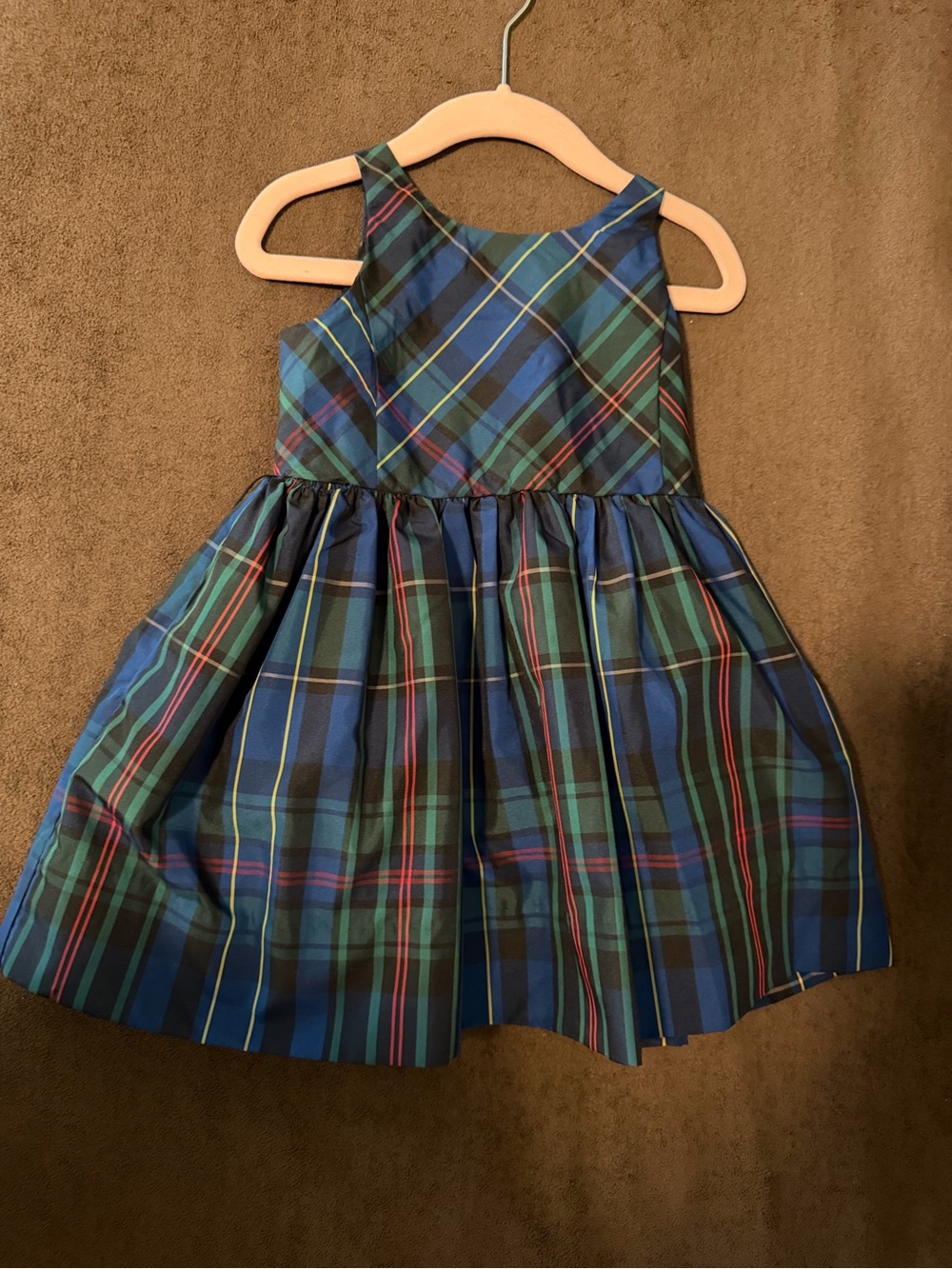 Polo by Ralph Lauren Blue and Green Plaid Holiday Dress